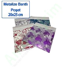 Hediyelik Bantlı Poşet 25x20 Cm 100 Adetli