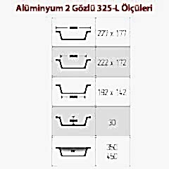 Alüminyum 2 Gözlü Kap 100 Adetli