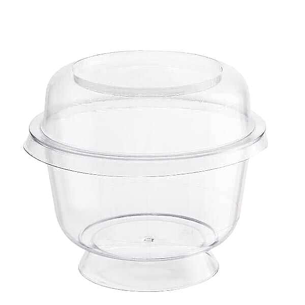 Plastik Ayaklı Kase 200 cc Kap + Kapak 50 adet