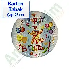 Tabak Karton Çap 24 Cm Happy 10 Adetli