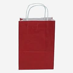 Çanta Beyaz Kraft 25x31x12 Cm Burgu Sap Bordo