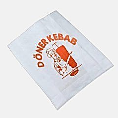 Hamburger Kese Kağıdı 14x15cm Beyaz sülfit Baskılı