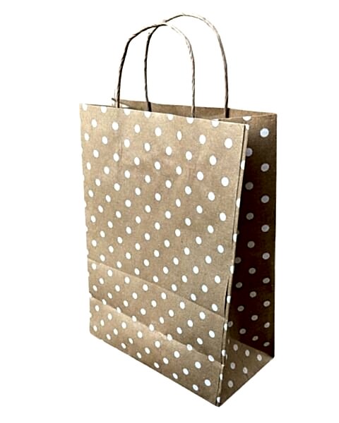 Çanta Kraft 22x28x11 Cm Burgu Saplı Puantiyeli 50 adetli