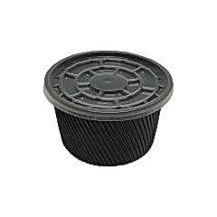 Çorba Kase Tırtıklı Siyah Plastik Kap+Kapak 14 OZ