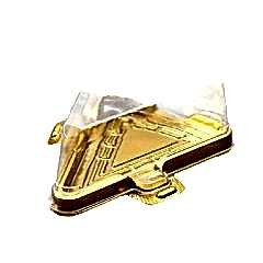 Plastik Üçgen Pasta Kutusu Gold 15,1x11,5x5,3 cm