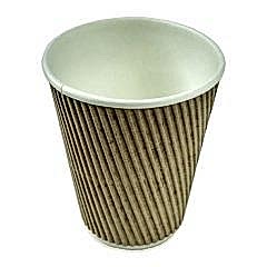 Karton Bardak 9 oz Çift katlı (Ripple) Kraft 100 Adetli Paketler