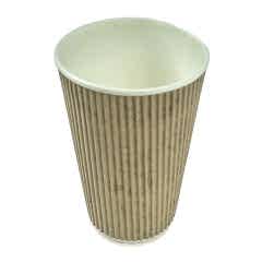 Karton Bardak 12 oz Çift katlı (Ripple) Kraft 100 Adetli Paketler