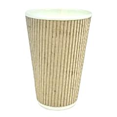 Karton Bardak 12 oz Çift katlı (Ripple) Kraft 100 Adetli Paketler