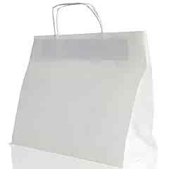 Çanta Beyaz Kraft 38x36x25 Cm Burgu Sap 50 Adetli