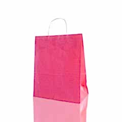 Çanta Beyaz Kraft 32x40x12 cm Burgu Sap Pembe