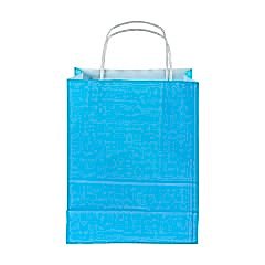 Çanta Beyaz Kraft 32x40x12 cm Burgu Sap Mavi