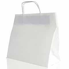 Çanta Beyaz Kraft 32x40x12 cm Burgu Sap Beyaz