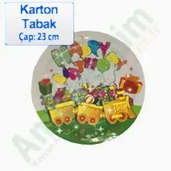 Tabak Karton Çap 24 Cm Tren 10 Adetli