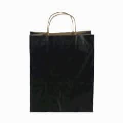 Çanta Kraft 32x40x12 Cm Burgu Sap Siyah