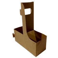 Karton Bardak Taşıyıcı Kraft Karton Saplı 2 li 100 Adetli