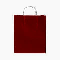 Çanta Beyaz Kraft 32x40x12 Cm Burgu Sap Kırmızı